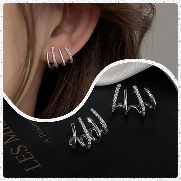 Claw earringsCharms Wrap huggie earrings, Dainty bridesmaid earrings for her - Picture 1 of 9